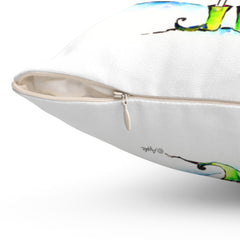 Spun Polyester Square Pillow Case - Longlegsnowman