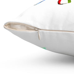Spun Polyester Square Pillow Case - Snowman with gift