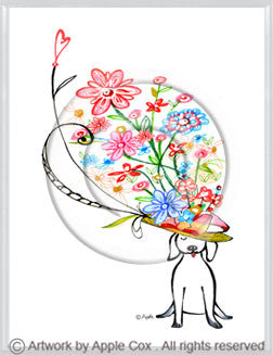dogwithflowerhat
