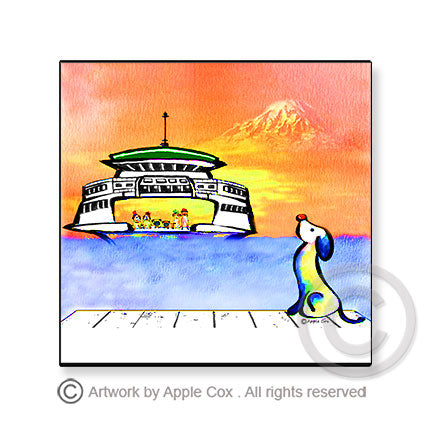 8x8 canvas--Dog with raincoat – Applecoxdesign