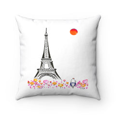 Spun Polyester Square Pillow Case - Enjoy Paris