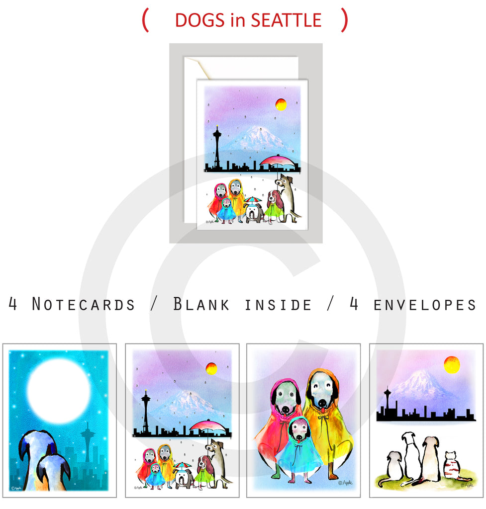 Notecard dogs in Seattle