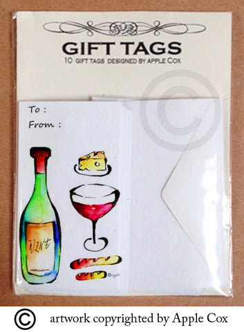 Wine&cheese gift tag